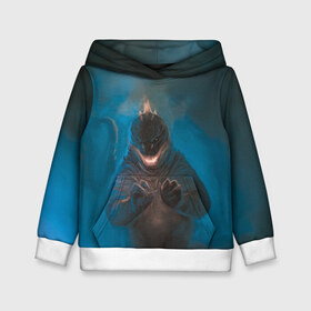Детская толстовка 3D с принтом Blue в Ухте, 100% полиэстер | двухслойный капюшон со шнурком для регулировки, мягкие манжеты на рукавах и по низу толстовки, спереди карман-кенгуру с мягким внутренним слоем | Тематика изображения на принте: godzilla | king of the monsters | годзила | годзилла 2 | король монстров