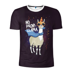 Мужская футболка 3D спортивная с принтом No prob-llama в Ухте, 100% полиэстер с улучшенными характеристиками | приталенный силуэт, круглая горловина, широкие плечи, сужается к линии бедра | Тематика изображения на принте: лама
lama
вечеринка
тусовка
party
нет проблем