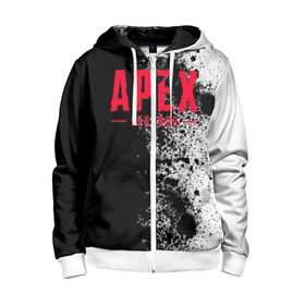 Детская толстовка 3D на молнии с принтом апекс легендс в Ухте, 100% полиэстер |  манжеты и пояс оформлены широкой мягкой резинкой, двухслойный капюшон со шнурком для регулировки, спереди карманы и застежка-молния
 | Тематика изображения на принте: apex | apex legends | апекс легендс
