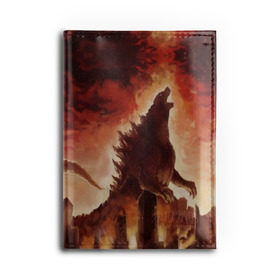Обложка для автодокументов с принтом GODZILLA в Ухте, натуральная кожа |  размер 19,9*13 см; внутри 4 больших “конверта” для документов и один маленький отдел — туда идеально встанут права | godzilla | king of the monsters | годзила | годзилла 2 | король монстров | фильмы