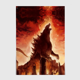 Постер GODZILLA: в Ухте, 100% бумага
 | бумага, плотность 150 мг. Матовая, но за счет высокого коэффициента гладкости имеет небольшой блеск и дает на свету блики, но в отличии от глянцевой бумаги не покрыта лаком | godzilla | king of the monsters | годзила | годзилла 2 | король монстров | фильмы