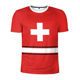 Мужская футболка 3D спортивная с принтом Сборная Швейцарии в Ухте, 100% полиэстер с улучшенными характеристиками | приталенный силуэт, круглая горловина, широкие плечи, сужается к линии бедра | Тематика изображения на принте: hockey | sport | switzerland | герб | надписи | сборная хоккея | сборная швейцарии | символика | спорт | спортсмен | форма | хоккей | чемпионат | чемпионат 2019