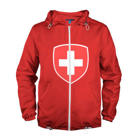 Мужская ветровка 3D с принтом Сборная Швейцарии в Ухте, 100% полиэстер | подол и капюшон оформлены резинкой с фиксаторами, два кармана без застежек по бокам, один потайной карман на груди | Тематика изображения на принте: hockey | sport | switzerland | герб | надписи | сборная хоккея | сборная швейцарии | символика | спорт | спортсмен | форма | хоккей | чемпионат | чемпионат 2019