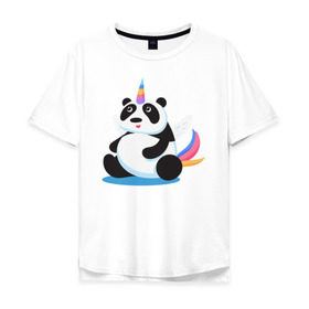 Мужская футболка хлопок Oversize с принтом Неправильная панда в Ухте, 100% хлопок | свободный крой, круглый ворот, “спинка” длиннее передней части | 