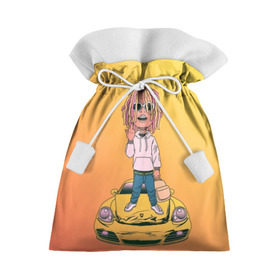 Подарочный 3D мешок с принтом Lil Pump - Flex Like Ouu в Ухте, 100% полиэстер | Размер: 29*39 см | Тематика изображения на принте: flex like ouu | gucci | gucci gang | hip hop | lil | lil pump | pump | rap | trap | гучи | гучи гэнг | лил | лил памп | насос | памп | рэп | трэп | хип хоп