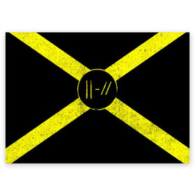 Поздравительная открытка с принтом Twenty One Pilots 14 в Ухте, 100% бумага | плотность бумаги 280 г/м2, матовая, на обратной стороне линовка и место для марки
 | abstract | one pilots | twenty one | twenty one pilots | желтый | твенти ван | твенти ван пайлотс