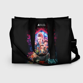 Сумка-шоппер 3D с принтом STRANGER THINGS 3 в Ухте, 100% полиэстер | застегивается на металлическую кнопку; внутренний карман застегивается на молнию. Стенки укреплены специальным мягким материалом, чтобы защитить содержимое от несильных ударов
 | 11 | 3 season | 3 сезон | eleven | netflix | stranger | things | бобби | браун | дела | крайне | милли | оди | одинадцать | одиннадцать | очень | события | странные | стренджер