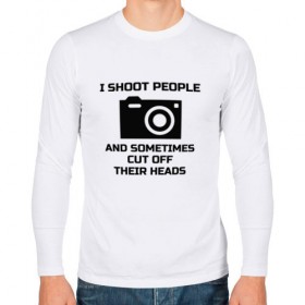 Мужской лонгслив хлопок с принтом Добрый фотограф в Ухте, 100% хлопок |  | i shoot people | photo | photographer | фото | фотоаппарат | фотограф | фотография