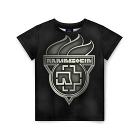 Детская футболка 3D с принтом Rammstein в Ухте, 100% гипоаллергенный полиэфир | прямой крой, круглый вырез горловины, длина до линии бедер, чуть спущенное плечо, ткань немного тянется | Тематика изображения на принте: lindemann | rammstain | rammstein | rammstein 2019 | ramstein | группы | метал | музыка | рок | тилль линдеманн