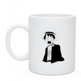 Кружка с принтом Monkey D. Luffy в Ухте, керамика | объем — 330 мл, диаметр — 80 мм. Принт наносится на бока кружки, можно сделать два разных изображения | 