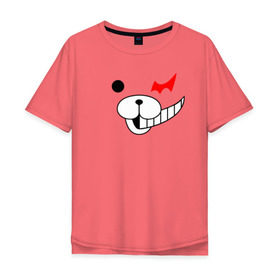 Мужская футболка хлопок Oversize с принтом MONOKUMA в Ухте, 100% хлопок | свободный крой, круглый ворот, “спинка” длиннее передней части | anime | bear | black  white | danganronpa | kurokuma | monodam | monokuma | monomi | monotaro | pink | rabbit | school | shirokuma | аниме | главарь | мoноми | монокума | черно белый | школа