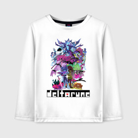 Детский лонгслив хлопок с принтом Deltarune в Ухте, 100% хлопок | круглый вырез горловины, полуприлегающий силуэт, длина до линии бедер | deltarune | game | pattern | undyne | арт | арты | герои игры | дельта руны | дельтарун | детям | запечатка | игра | игровая | крис | патерн | персонажи | стиль | яркая