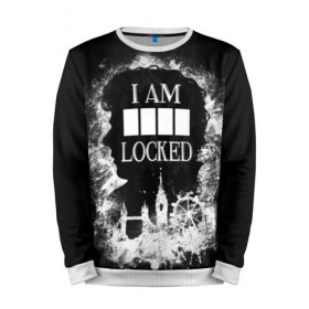 Мужской свитшот 3D с принтом I AM LOCKED в Ухте, 100% полиэстер с мягким внутренним слоем | круглый вырез горловины, мягкая резинка на манжетах и поясе, свободная посадка по фигуре | Тематика изображения на принте: holmes | mr moment | sherlock | ватсон | дедукция | детектив | камбербэтч | мориарти | мр момент | сериал | фильм | холмс | холодное чтение | шерлок