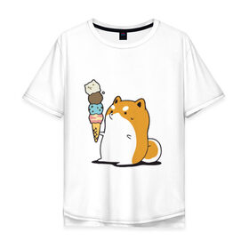 Мужская футболка хлопок Oversize с принтом Щеночек 0.1 в Ухте, 100% хлопок | свободный крой, круглый ворот, “спинка” длиннее передней части | 