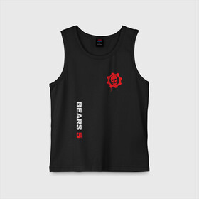 Детская майка хлопок с принтом GEARS 5 в Ухте,  |  | action | cog | game | gears of war | skull | игра | череп | шутер | экшн