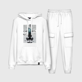 Женский костюм хлопок (с толстовкой) с принтом Чернобыль 11 в Ухте,  |  | Тематика изображения на принте: chernobyl | nuclear | pripyat | припять | сериал | чернобыль