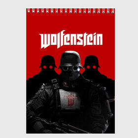 Скетчбук с принтом Wolfenstein в Ухте, 100% бумага
 | 48 листов, плотность листов — 100 г/м2, плотность картонной обложки — 250 г/м2. Листы скреплены сверху удобной пружинной спиралью | cyberpilot | new colossus | new order | old blood | wolfenstein | youngblood | игры