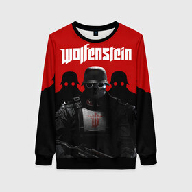Женский свитшот 3D с принтом Wolfenstein в Ухте, 100% полиэстер с мягким внутренним слоем | круглый вырез горловины, мягкая резинка на манжетах и поясе, свободная посадка по фигуре | cyberpilot | new colossus | new order | old blood | wolfenstein | youngblood | игры