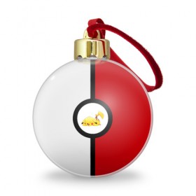 Ёлочный шар с принтом Pokeball (pikachu sleep) в Ухте, Пластик | Диаметр: 77 мм | anime | pikachu | pokeball | pokemon | sleep | аниме. | пикачу | покебол | покемон | спит. белый. красный. чёрный