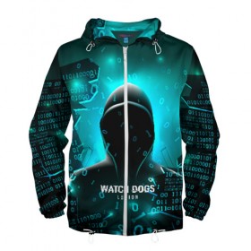 Мужская ветровка 3D с принтом Watch Dogs Legion в Ухте, 100% полиэстер | подол и капюшон оформлены резинкой с фиксаторами, два кармана без застежек по бокам, один потайной карман на груди | Тематика изображения на принте: cyberpunk | dogs | hackers | legion | watch | watch dogs | вейчдогс | взлом | киберпанк | легион | хакеры | цифры