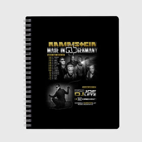 Тетрадь с принтом Rammstein в Ухте, 100% бумага | 48 листов, плотность листов — 60 г/м2, плотность картонной обложки — 250 г/м2. Листы скреплены сбоку удобной пружинной спиралью. Уголки страниц и обложки скругленные. Цвет линий — светло-серый
 | du hast | heavy | herzeleid | metal | mutter | rammstein | reise | rosenrot | sehnsucht | till lindemann | группа | метал | рамштайн | рок | тилль линдеманн | хард