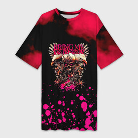 Платье-футболка 3D с принтом Bring Me the Horizon в Ухте,  |  | bmth | bring me the horizon | альтернативный | бмт | бмтх | бмтш | брин | бринг | горизонт | достань для меня | дэткор | зе | метал | ми | рок | хоризон | электроник