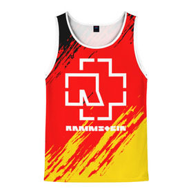 Мужская майка 3D с принтом RAMMSTEIN в Ухте, 100% полиэстер | круглая горловина, приталенный силуэт, длина до линии бедра. Пройма и горловина окантованы тонкой бейкой | Тематика изображения на принте: music | rammstein | rock | группа | музыка | музыканты | рамштайн | рок