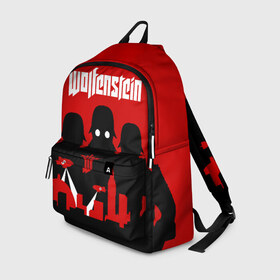 Рюкзак 3D с принтом Wolfenstein в Ухте, 100% полиэстер | лямки с регулируемой длиной, сверху петелька, чтобы рюкзак можно было повесить на вешалку. Основное отделение закрывается на молнию, как и внешний карман. Внутри два дополнительных кармана, один из которых закрывается на молнию. По бокам два дополнительных кармашка | 