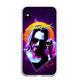 Чехол для iPhone XS Max матовый с принтом Киану Ривз Cyberpunk 2077 в Ухте, Силикон | Область печати: задняя сторона чехла, без боковых панелей | cyber | cyberpunk 2077 | keanu reeves | retro | винтаж | киану ривз | кибер | киберпанк | ретро