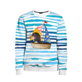 Детский свитшот 3D с принтом Девочка в море в Ухте, 100% полиэстер | свободная посадка, прямой крой, мягкая тканевая резинка на рукавах и понизу свитшота | 