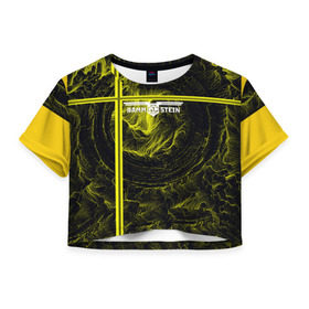 Женская футболка Cropp-top с принтом Rammstein в Ухте, 100% полиэстер | круглая горловина, длина футболки до линии талии, рукава с отворотами | 