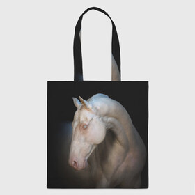 Сумка 3D повседневная с принтом Белая лошадь в Ухте, 100% полиэстер | Плотность: 200 г/м2; Размер: 34×35 см; Высота лямок: 30 см | animal | black | breed | horse | muscle | muzzle | strength | unusual | white | белый | животное | конь | лошадь | мышцы | необычный | порода | сила | скакун