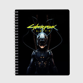Тетрадь с принтом Cyberpunk 2077 в Ухте, 100% бумага | 48 листов, плотность листов — 60 г/м2, плотность картонной обложки — 250 г/м2. Листы скреплены сбоку удобной пружинной спиралью. Уголки страниц и обложки скругленные. Цвет линий — светло-серый
 | cyberpunk | cyberpunk 2077 | samurai | игры | киану ривз | киберпанк | самурай