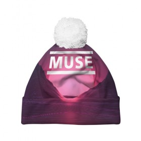 Шапка 3D c помпоном с принтом MUSE в Ухте, 100% полиэстер | универсальный размер, печать по всей поверхности изделия | muse | music | rock | группа | музыка | музыканты | рок