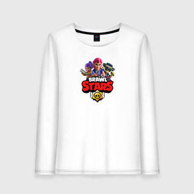 Женский лонгслив хлопок с принтом BRAWL STARS в Ухте, 100% хлопок |  | android | brawl stars | bull | colt | games | mobile game | stars | берли | бо | брок | ворон | джесси | динамайк | дэррил | игры | кольт | леон | мобильные игры | мортис | нита | пайпер | пенни | поко | пэм | рикошет | спайк | тара | фрэн