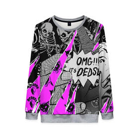 Женский свитшот 3D с принтом DEDSEC в Ухте, 100% полиэстер с мягким внутренним слоем | круглый вырез горловины, мягкая резинка на манжетах и поясе, свободная посадка по фигуре | action | ct os | ded sec | fox | game | hacker | legion | watch dogs | watch dogs 2 | watch dogs legion | знак лиса | игра | компьютерная игра | легион | хакер