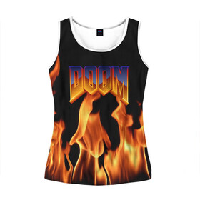 Женская майка 3D DOOM: в Ухте, 100% полиэстер | круглая горловина, прямой силуэт, длина до линии бедра | doom | doom eternal | game | дум | игры