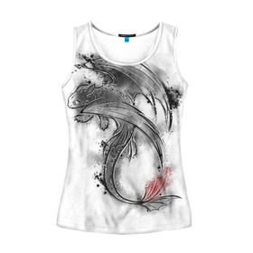 Женская майка 3D с принтом Беззубик в Ухте, 100% полиэстер | круглая горловина, прямой силуэт, длина до линии бедра | Тематика изображения на принте: dragon | how | to train | toothless | vikings | your | астрид | беззубик | викинги | всадник | гриммель | дневная | дракон | иккинг | как | ночная | олух | приручить | фурия | фэнтези