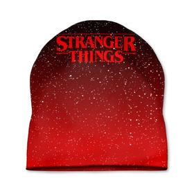 Шапка 3D с принтом STRANGER THINGS в Ухте, 100% полиэстер | универсальный размер, печать по всей поверхности изделия | stranger things | очень странные дела