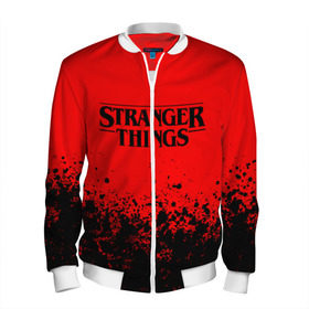 Мужской бомбер 3D с принтом STRANGER THINGS в Ухте, 100% полиэстер | застегивается на молнию, по бокам два кармана без застежек, по низу бомбера и на воротнике - эластичная резинка | stranger things | очень странные дела