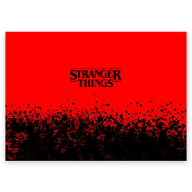 Поздравительная открытка с принтом STRANGER THINGS в Ухте, 100% бумага | плотность бумаги 280 г/м2, матовая, на обратной стороне линовка и место для марки
 | Тематика изображения на принте: stranger things | очень странные дела