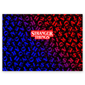 Поздравительная открытка с принтом STRANGER THINGS в Ухте, 100% бумага | плотность бумаги 280 г/м2, матовая, на обратной стороне линовка и место для марки
 | Тематика изображения на принте: stranger things | очень странные дела
