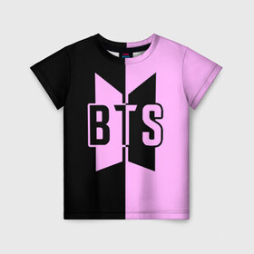 Детская футболка 3D с принтом BTS в Ухте, 100% гипоаллергенный полиэфир | прямой крой, круглый вырез горловины, длина до линии бедер, чуть спущенное плечо, ткань немного тянется | Тематика изображения на принте: bangtan boys | bts | love yourself | бтс