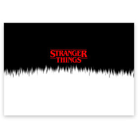 Поздравительная открытка с принтом STRANGER THINGS в Ухте, 100% бумага | плотность бумаги 280 г/м2, матовая, на обратной стороне линовка и место для марки
 | Тематика изображения на принте: stranger things | очень странные дела