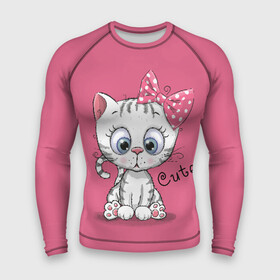 Мужской рашгард 3D Cute: в Ухте, | | animal | bow | child | cute | drawing | funny | kitten | look | бант | взгляд | детский | животное | котенок | милый | прикольный | рисунок