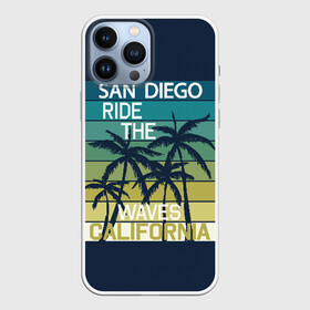 Чехол для iPhone 13 Pro Max с принтом California в Ухте,  |  | Тематика изображения на принте: california | cool | palm trees | san diego | stripes | travel | калифорния | пальмы | полосы | прикольный | путешествие | сан диего