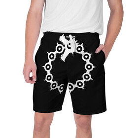 Мужские шорты 3D с принтом Dragon в Ухте,  полиэстер 100% | прямой крой, два кармана без застежек по бокам. Мягкая трикотажная резинка на поясе, внутри которой широкие завязки. Длина чуть выше колен | Тематика изображения на принте: anime | meliodas | seven deadly sins | аниме | мелиодас