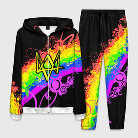 Мужской костюм 3D с принтом WATCH DOGS в Ухте, 100% полиэстер | Манжеты и пояс оформлены тканевой резинкой, двухслойный капюшон со шнурком для регулировки, карманы спереди | action | ct os | ded sec | fox | game | hacker | legion | watch dogs | watch dogs 2 | watch dogs legion | знак лиса | игра | компьютерная игра | легион | хакер