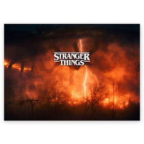 Поздравительная открытка с принтом STRANGER THINGS в Ухте, 100% бумага | плотность бумаги 280 г/м2, матовая, на обратной стороне линовка и место для марки
 | Тематика изображения на принте: stranger 2 | stranger 3 | stranger things 3 | things 2 | things 3 | очень странные дела | очень странные дела 3. | очень странный дело