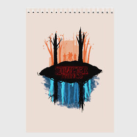 Скетчбук с принтом STRANGER THINGS в Ухте, 100% бумага
 | 48 листов, плотность листов — 100 г/м2, плотность картонной обложки — 250 г/м2. Листы скреплены сверху удобной пружинной спиралью | 11 | eleven | stranger | things | дела | крайне | оди | одиннадцатая | одиннадцать | очень | события | странные